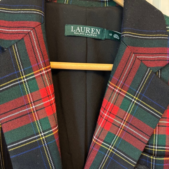Lauren Ralph Lauren Tartan Plaid Blazer Size 10 Good Pre-Loved Condition - Picture 11 of 16